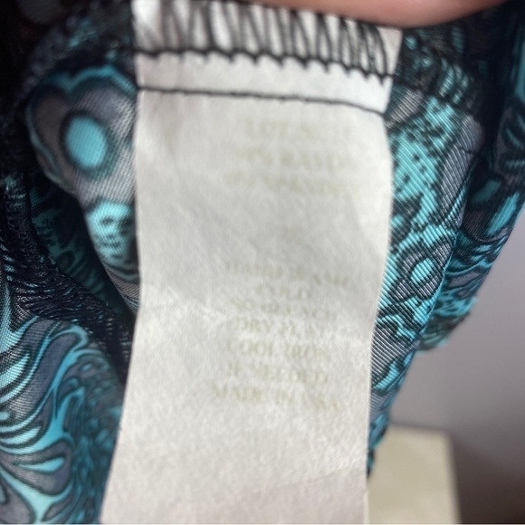 Flirty Pink Green Floral Rayon Crew Neck Longline Tunic Dress 2X - Picture 9 of 10